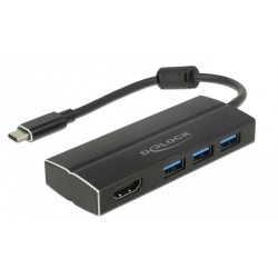 Buy DELOCK USB 3.1 Gen 1 USB-C to 3x USB 3.0 Type-A Hub + 1x HDMI DP Alt Mode 4K... in Cyprus, Nicosia, Limassol, Larnaka, Pafos