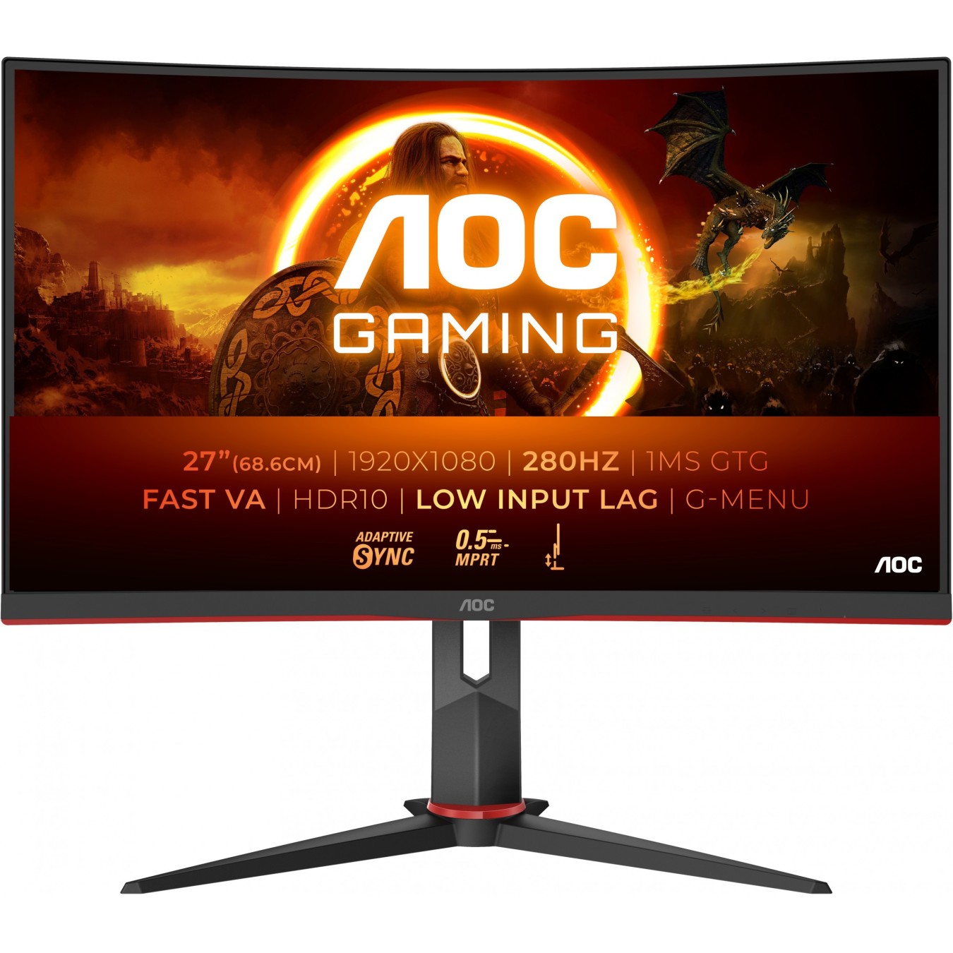 AOC G2 C27G2Z3 BK Full HD Curved Gaming Display 27'' - C27G2Z3 BK - Black — Buy in Cyprus with Fast Delivery