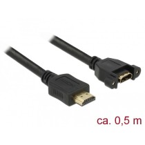 DELOCK HDMI A Male to HDMI A Female In-Wall Cable 4K30 0.5m — Buy in Cyprus with Fast Delivery