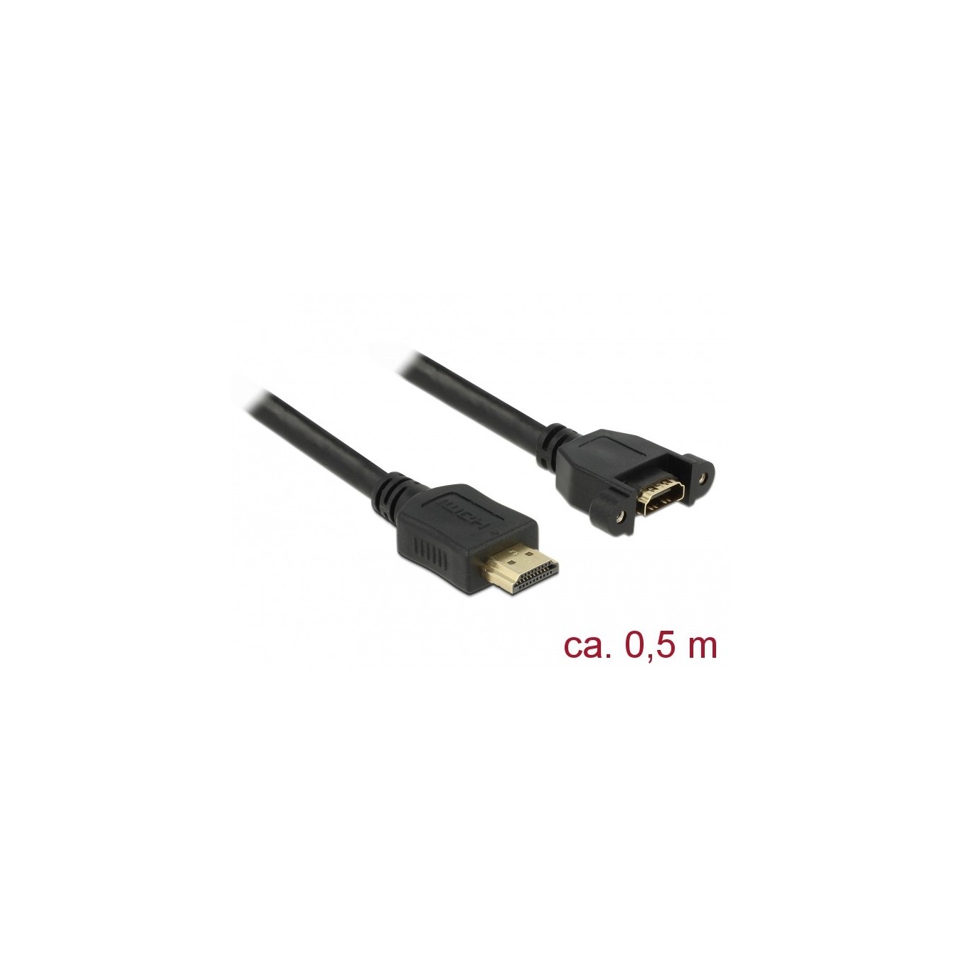 DELOCK HDMI A Male to HDMI A Female In-Wall Cable 4K30 0.5m — Buy in Cyprus with Fast Delivery