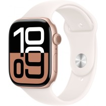 Apple Watch Series 10 - 46mm Rose Gold Aluminum with Light Blush Sport Band - GPS + Cellular