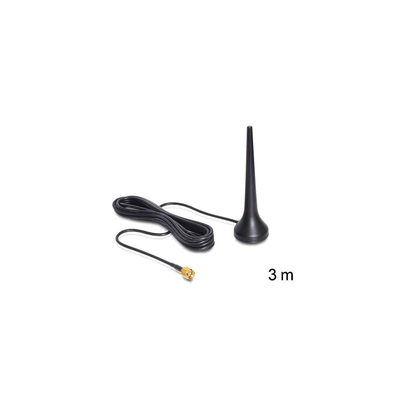 DELOCK GSM/UMTS Sixband Antenna SMA 2 dBi Omnidirectional with Magnetic Stand - Characteristics (Color: Black)