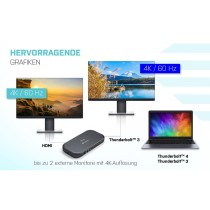 DI-TEC TB 3 Dual 4K Docking - TB 3 - Black Aluminum, 85W PD, USB-C/USB-A, HDMI/DP, Ethernet — Buy in Cyprus with Fast Delivery