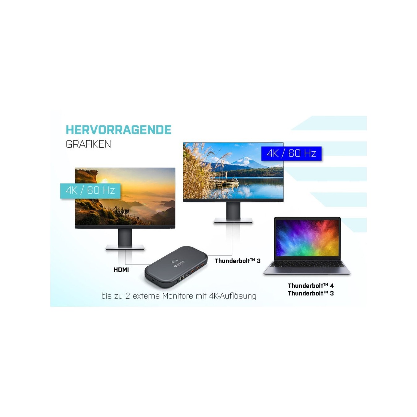 DI-TEC TB 3 Dual 4K Docking - TB 3 - Black Aluminum, 85W PD, USB-C/USB-A, HDMI/DP, Ethernet — Buy in Cyprus with Fast Delivery