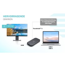 DI-TEC TB 3 Dual 4K Docking - TB 3 - Black Aluminum, 85W PD, USB-C/USB-A, HDMI/DP, Ethernet — Buy in Cyprus with Fast Delivery