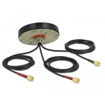 DELOCK LTE MIMO Dualband WLAN Antenna - Outdoor, 3x SMA, RG-174, 1 m Cable, Screw-Mount, Black