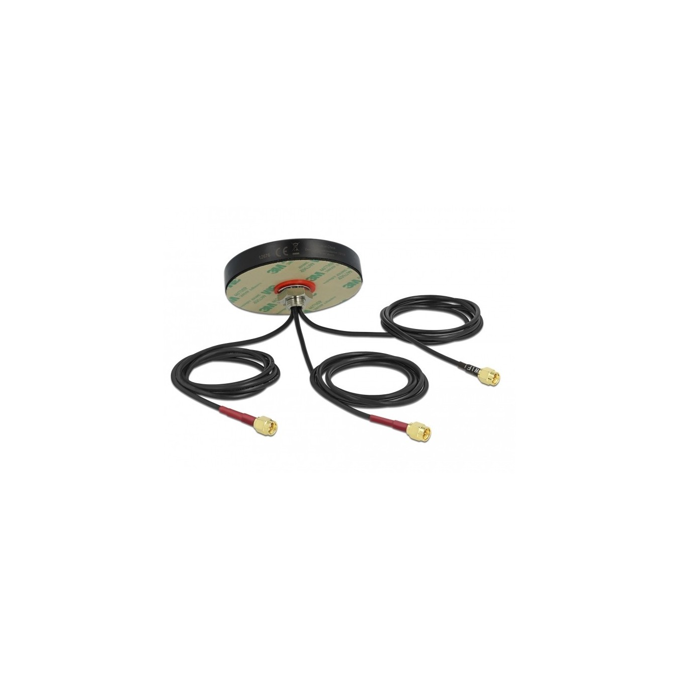 DELOCK LTE MIMO Dualband WLAN Antenna - Outdoor, 3x SMA, RG-174, 1 m Cable, Screw-Mount, Black