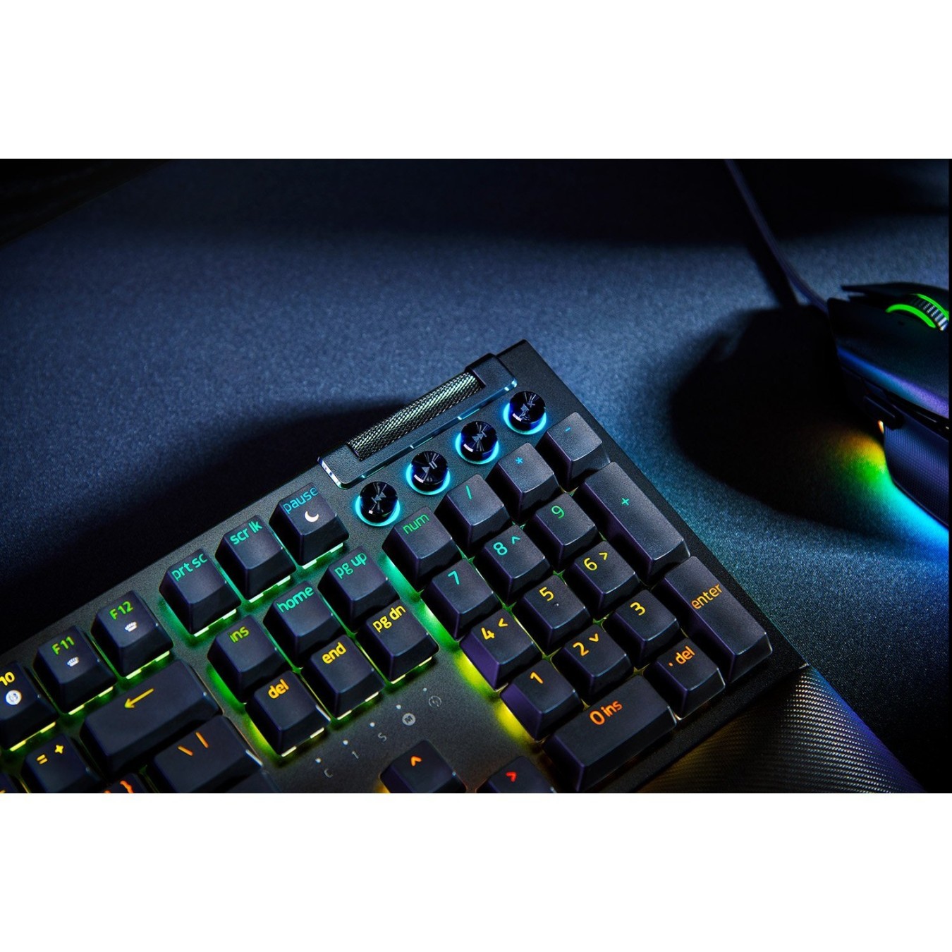 Razer BlackWidow V4 Green Switch Keyboard - V4 - Green Optical Switch, Per-Key RGB, Wired, 100% Full-Size, Windows