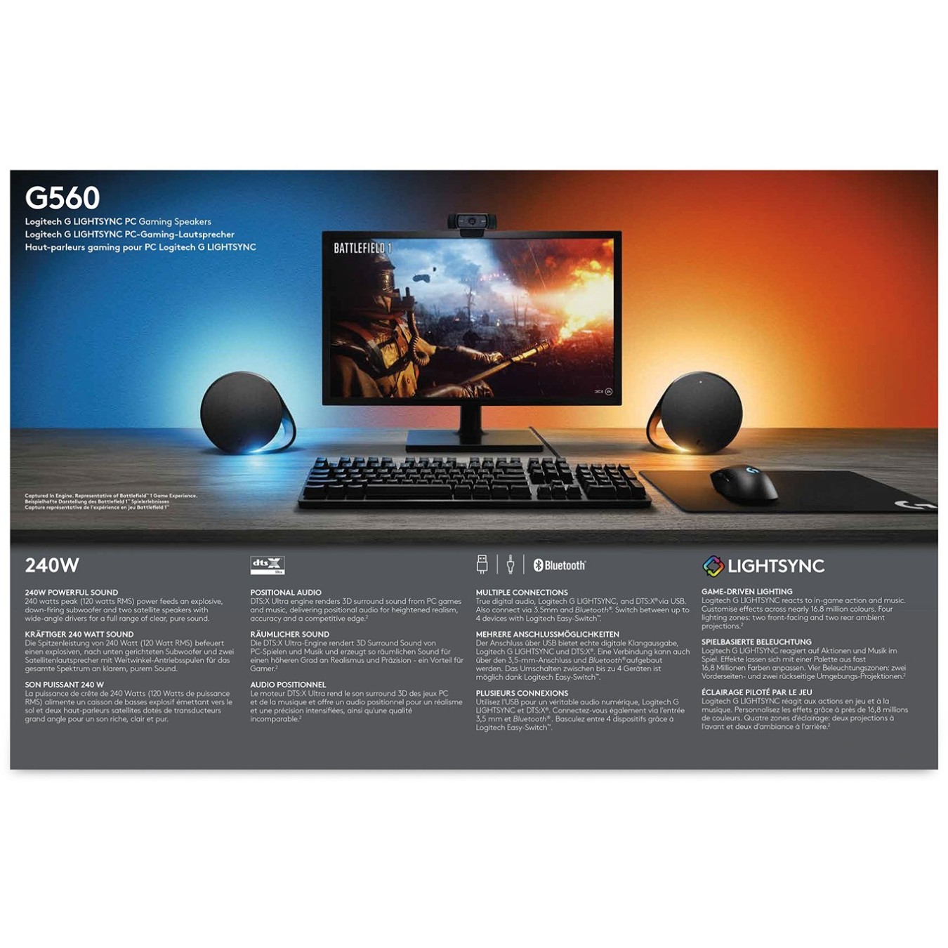 Logitech G560 2.1 Bluetooth USB - G560 - Desktop PC Speakers — Buy in Cyprus with Fast Delivery