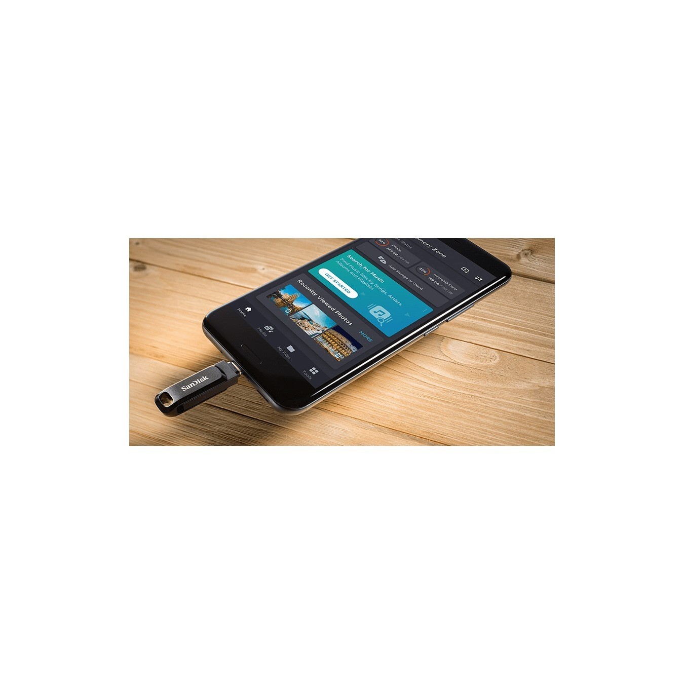 STICK 256GB USB 3.1 SanDisk Ultra Dual Drive Go Type-C black - (Black, 256GB, USB-C/USB-A, USB 3.1)
