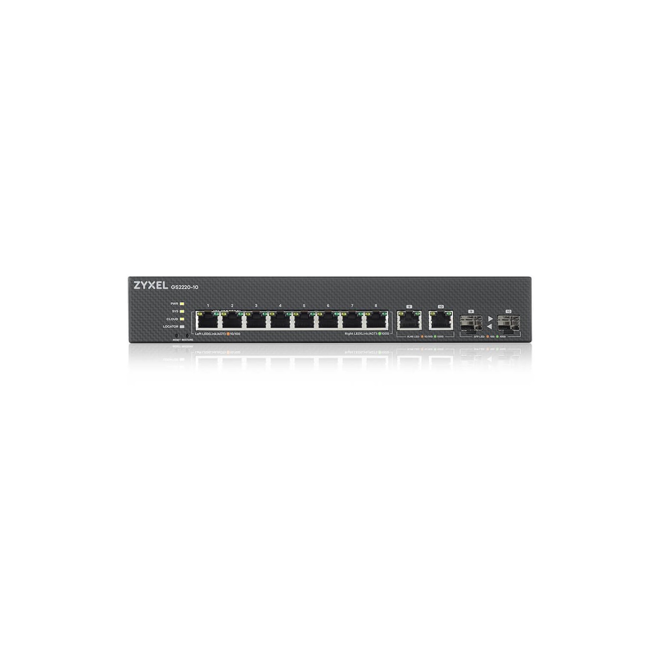 Zyxel 8+2P Network Switch - GS2220-10 M RM - 10-Port Gigabit, Rackmount, L2 Managed — Buy in Cyprus with Fast Delivery