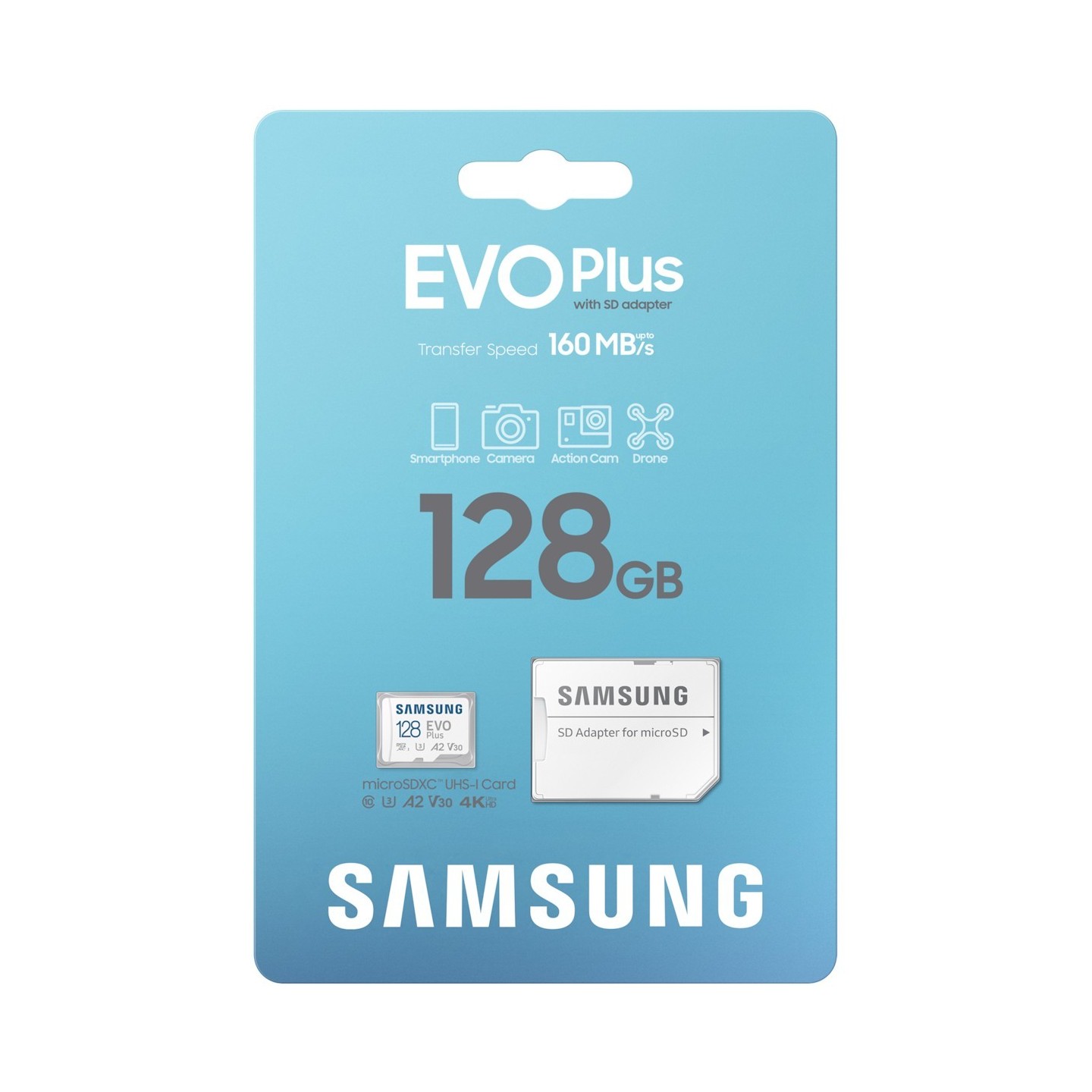 Samsung EVO Plus microSDXC UHS-I U3 - 128GB incl. SD Adapter — Buy in Cyprus with Fast Delivery