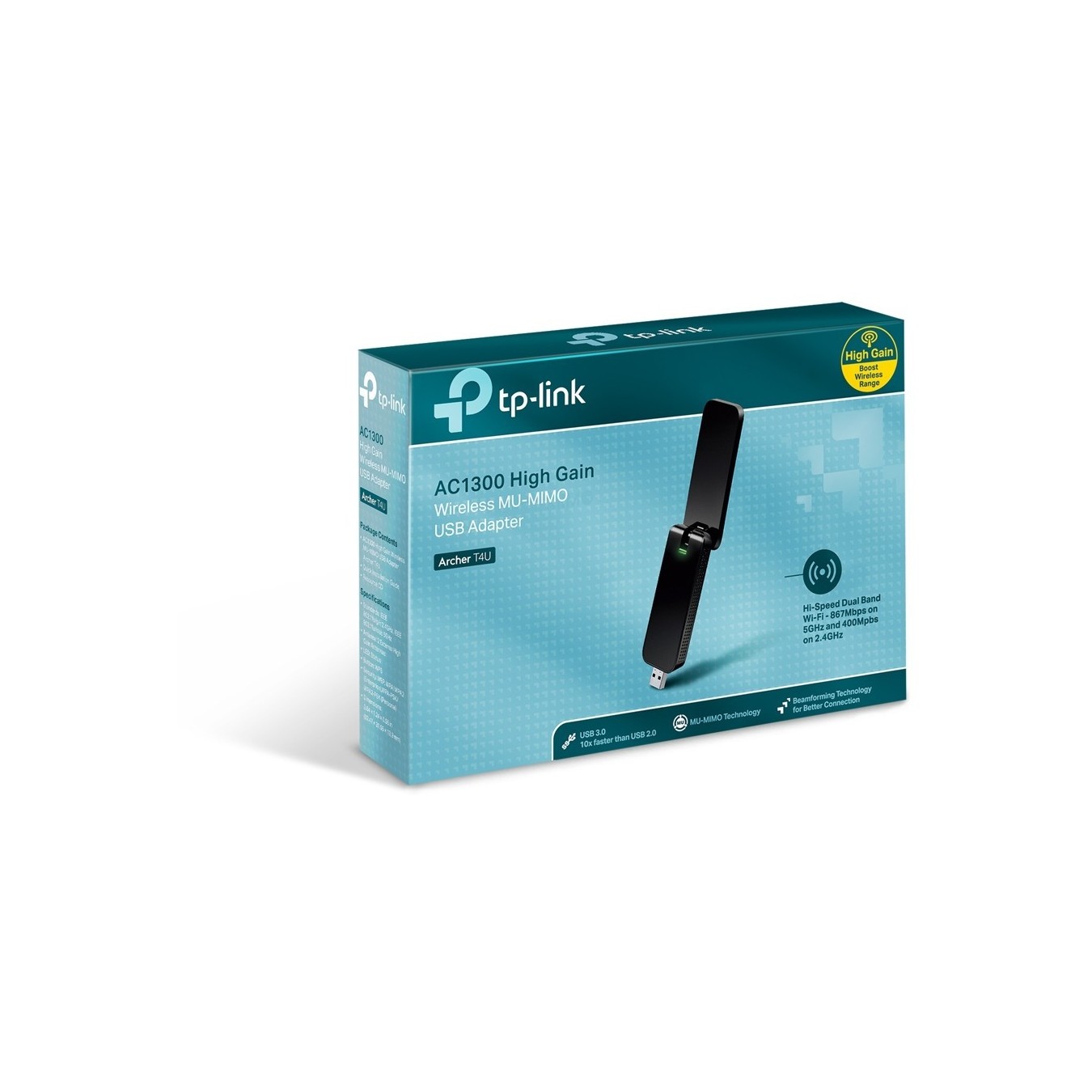 TP-LINK Archer T4U - T4U - AC1300 High Gain Dual Band USB Wi-Fi Adapter — Buy in Cyprus with Fast Delivery