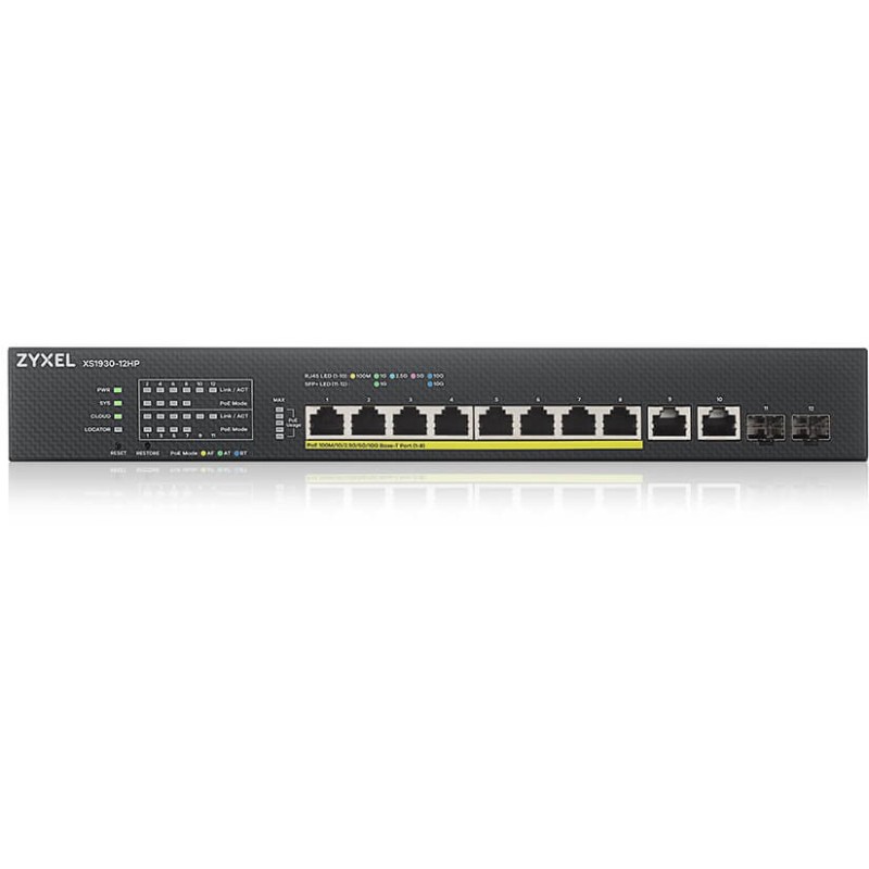 Buy Zyxel 12-Port PoE Smart Rack-Mount Switch - XS1930-12HP - Web-managed in Cyprus, Nicosia, Limassol, Larnaka, Pafos