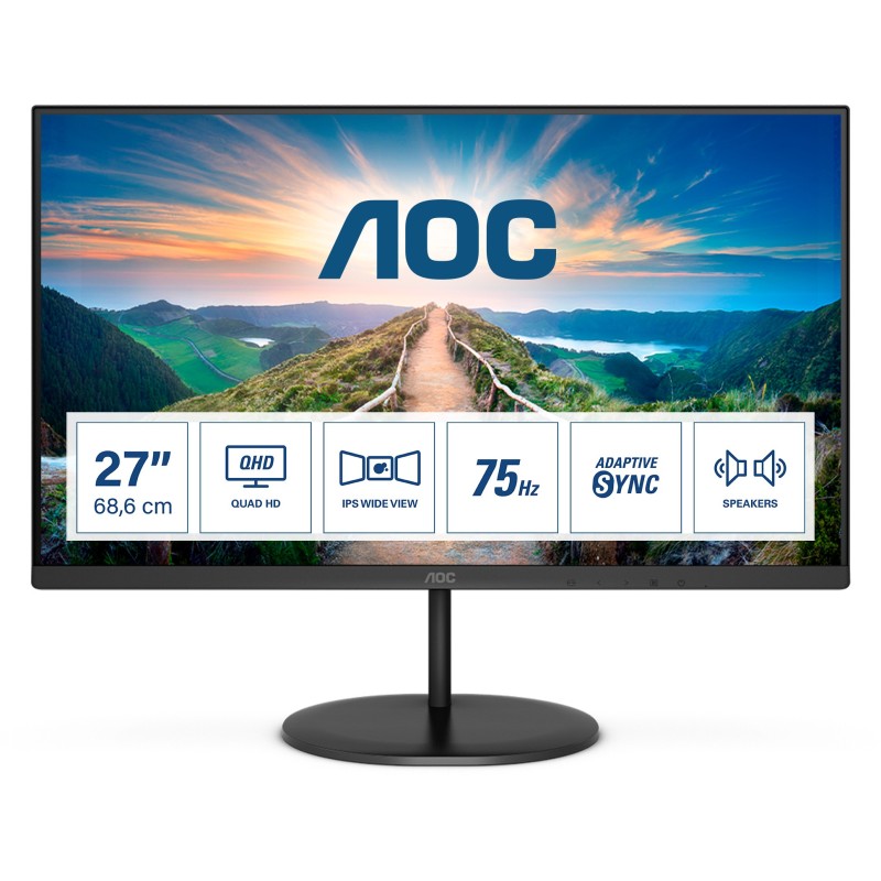 Buy AOC V4 - Q27V4EA - 27-inch QHD IPS, 2560x1440, 4ms GTG, DP/HDMI, VESA, Built... in Cyprus, Nicosia, Limassol, Larnaka, Pafos