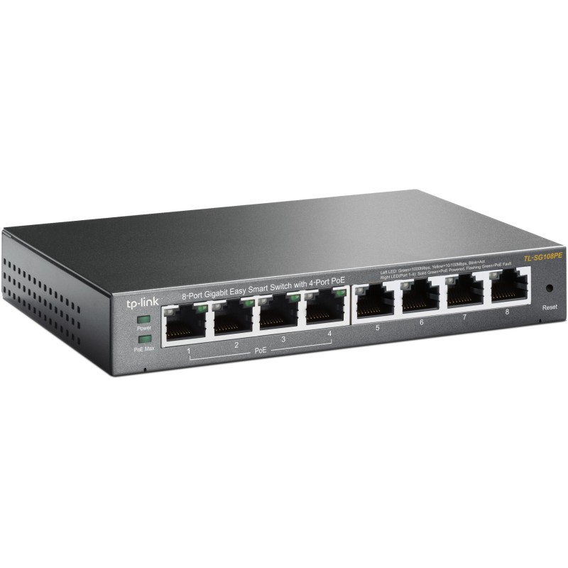 Buy TP-Link TL-SG108PE 8-Port Gigabit PoE Switch - TL-SG108PE - Metal chassis, 4... in Cyprus, Nicosia, Limassol, Larnaka, Pafos