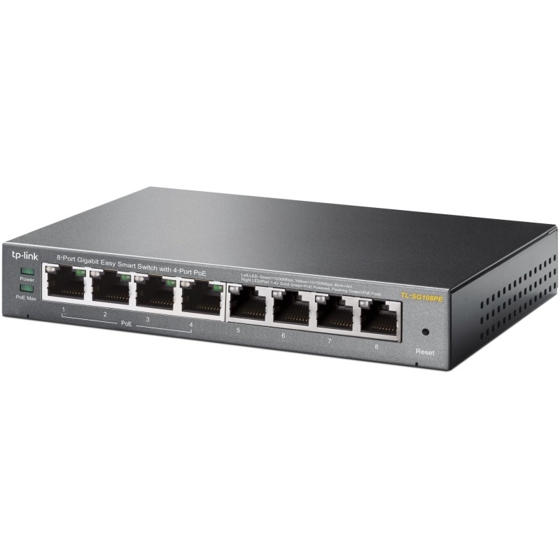 Buy TP-Link TL-SG108PE 8-Port Gigabit PoE Switch - TL-SG108PE - Metal chassis, 4... in Cyprus, Nicosia, Limassol, Larnaka, Pafos