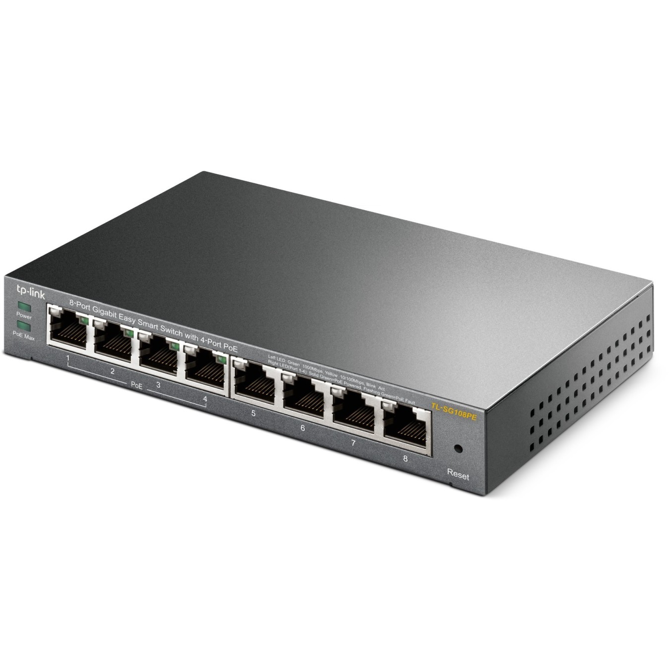 TP-Link TL-SG108PE 8-Port Gigabit PoE Switch - TL-SG108PE - Metal chassis, 4 PoE ports — Buy in Cyprus with Fast Delivery