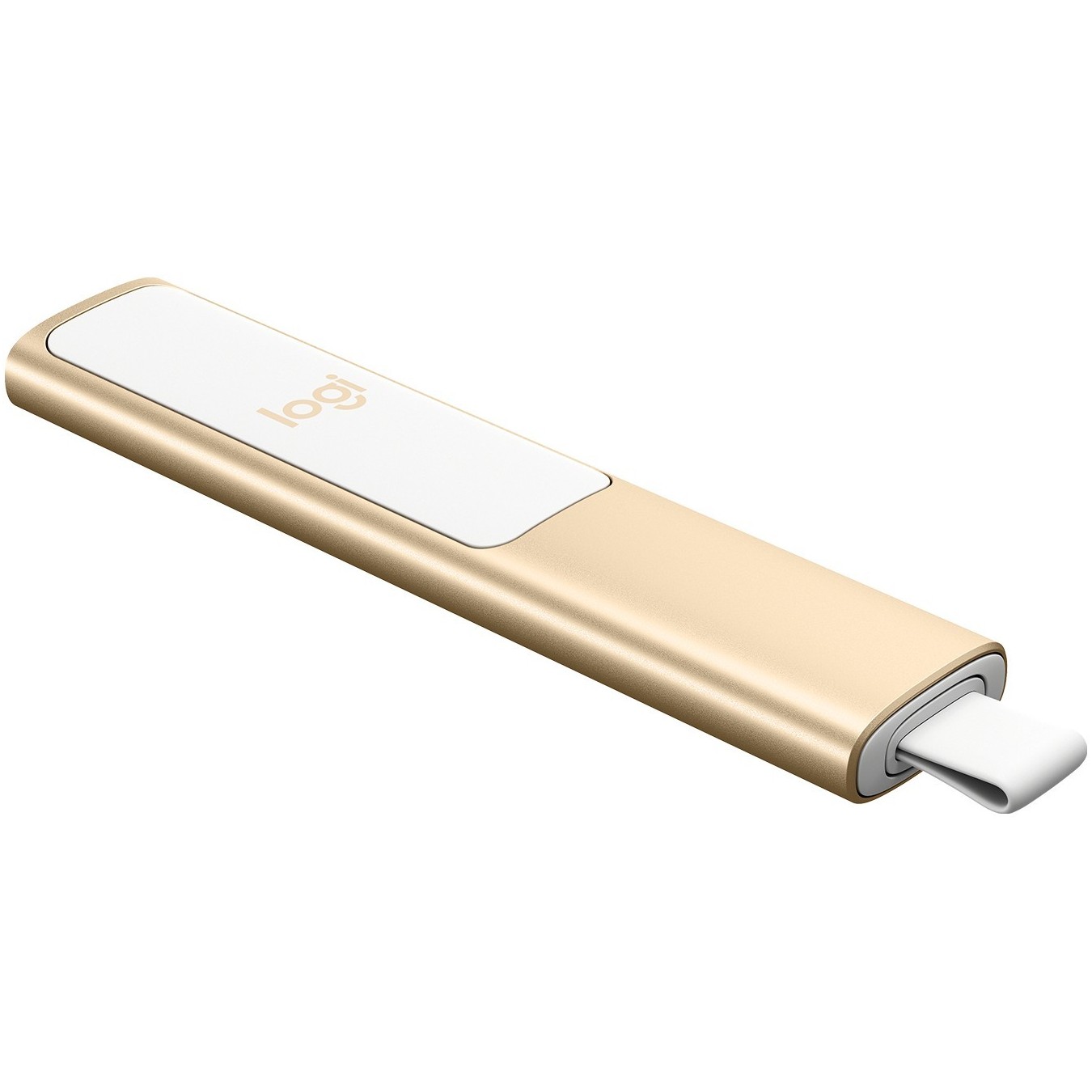 Logitech wireless Presenter Spotlight Gold - Characteristics (Gold, Tri-Mode USB/Bluetooth/2.4G, PC/Multi-platform)
