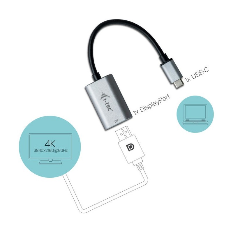 Buy I-TEC USB-C METAL DISPLAY PORT - (Metal body) in Cyprus, Nicosia, Limassol, Larnaka, Pafos