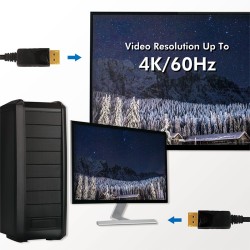 Buy LogiLink DisplayPort 1.2 (ST-ST) 2m Cable - Black - 4K 60Hz in Cyprus, Nicosia, Limassol, Larnaka, Pafos