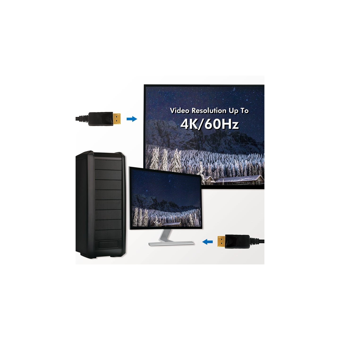 LogiLink DisplayPort 1.2 (ST-ST) 2m Cable - Black - 4K 60Hz — Buy in Cyprus with Fast Delivery