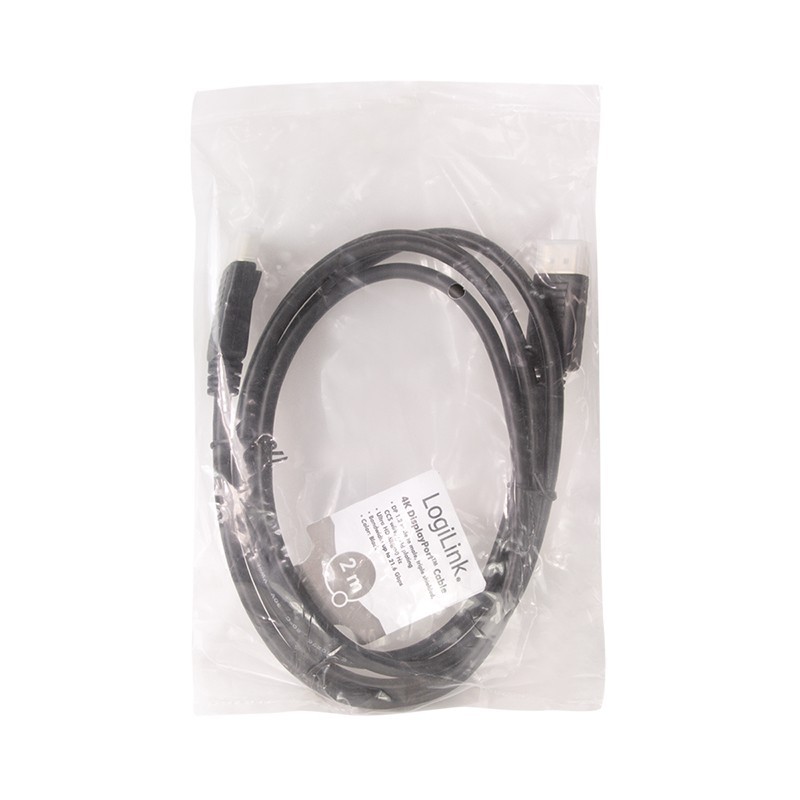 Buy LogiLink DisplayPort 1.2 (ST-ST) 2m Cable - Black - 4K 60Hz in Cyprus, Nicosia, Limassol, Larnaka, Pafos
