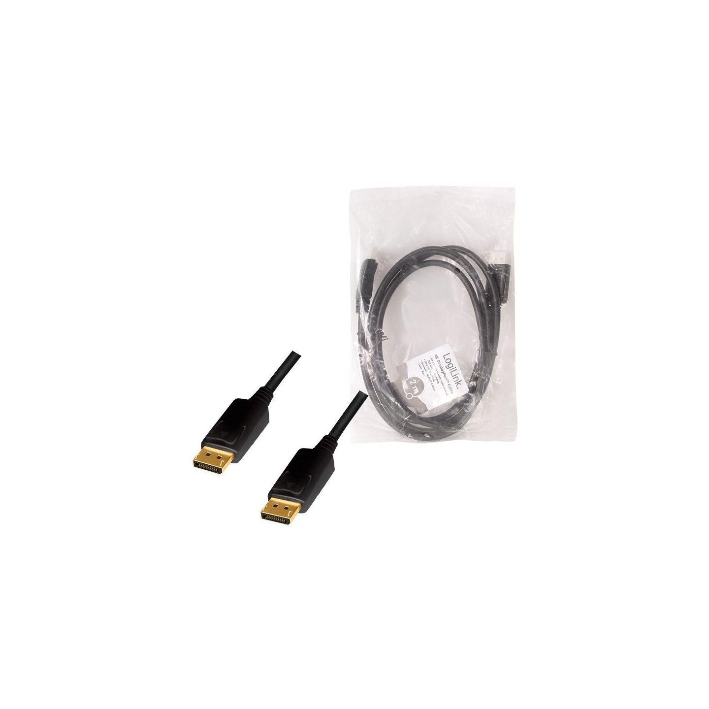 LogiLink DisplayPort 1.2 (ST-ST) 2m Cable - Black - 4K 60Hz — Buy in Cyprus with Fast Delivery