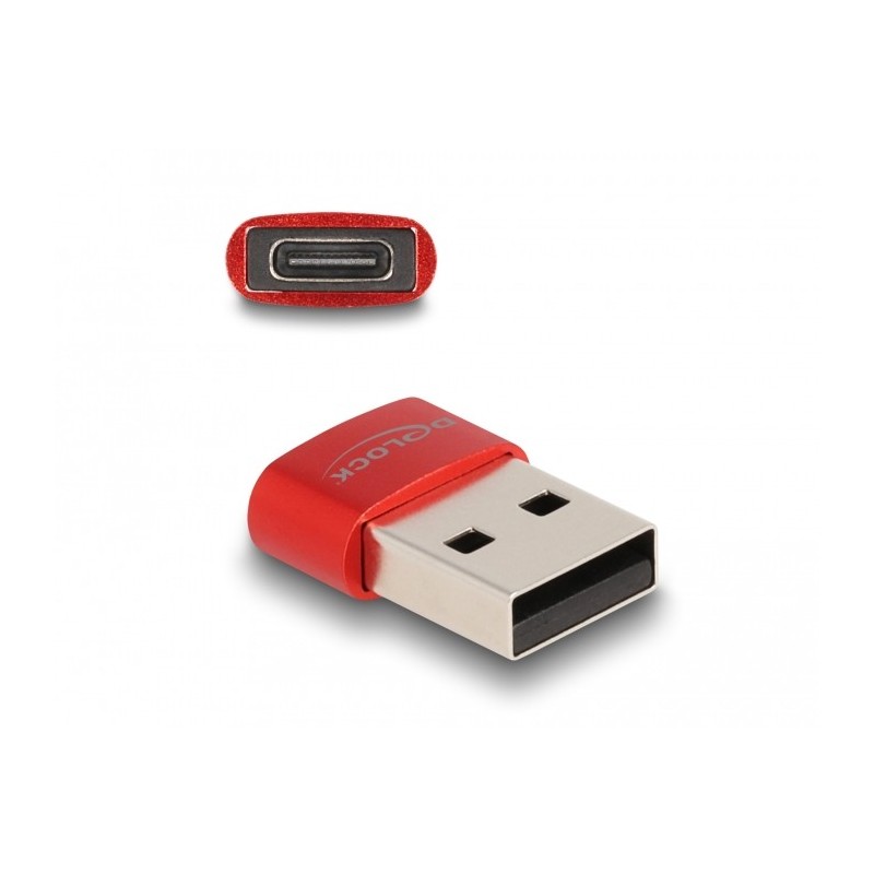 Buy DELOCK USB 2.0 USB-A to USB-C Adapter - Red in Cyprus, Nicosia, Limassol, Larnaka, Pafos