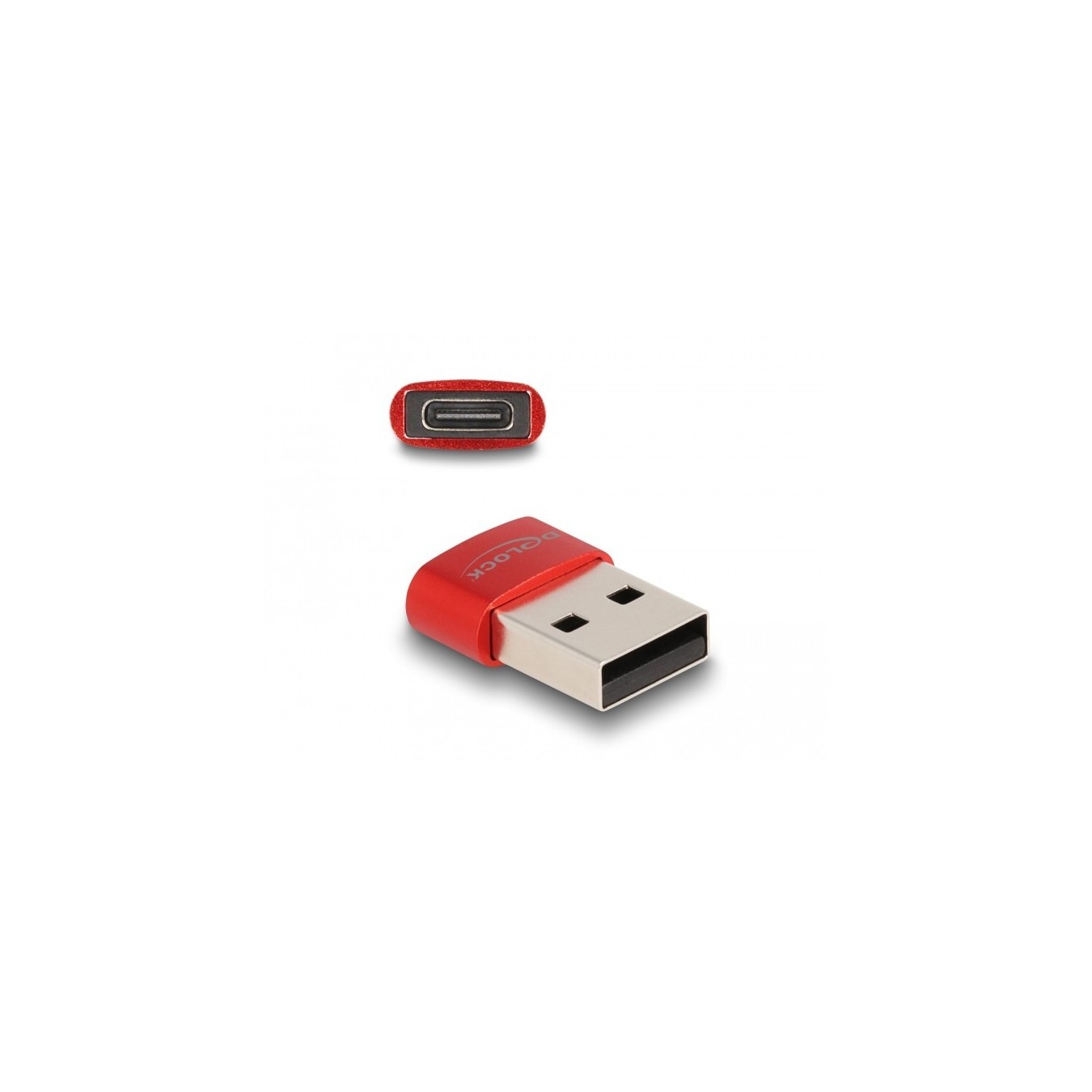 DELOCK USB 2.0 USB-A to USB-C Adapter - Red — Buy in Cyprus with Fast Delivery