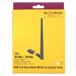 Buy DELOCK USB 3.0 Dualband WLAN ac/a/b/g/n Stick - External Antenna in Cyprus, Nicosia, Limassol, Larnaka, Pafos