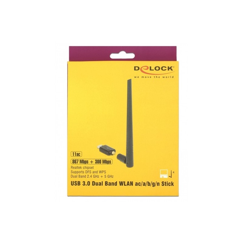Buy DELOCK USB 3.0 Dualband WLAN ac/a/b/g/n Stick - External Antenna in Cyprus, Nicosia, Limassol, Larnaka, Pafos