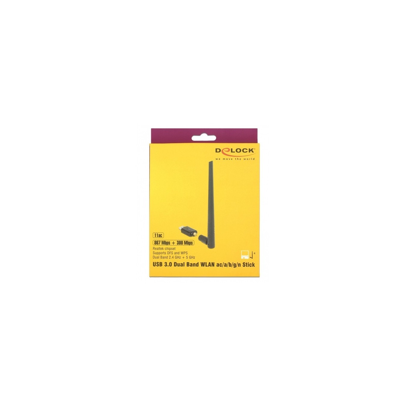 DELOCK USB 3.0 Dualband WLAN ac/a/b/g/n Stick - External Antenna — Buy in Cyprus with Fast Delivery