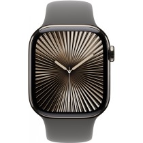APPLE Watch Series 10 GPS + Cellular 42mm Natural Titanium Case with Stone Grey Sport Band - S M