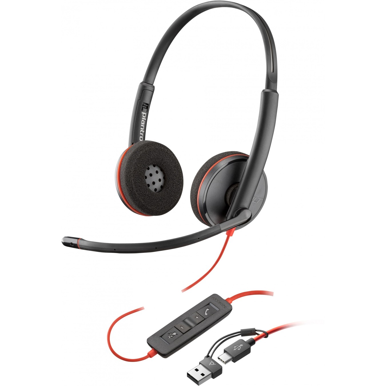 HP Poly Blackwire 3220 USB-C Stereo Headset with USB-C A Adapter - 209745-104 - Black — Buy in Cyprus with Fast Delivery