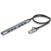 DELOCK 7-Port Slim USB Hub with USB-C or USB-A: 1x USB 5 Gbps Type-A + 6x USB 2.0 Type-A — Buy in Cyprus with Fast Delivery