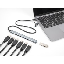 DELOCK 7-Port Slim USB Hub with USB-C or USB-A: 1x USB 5 Gbps Type-A + 6x USB 2.0 Type-A — Buy in Cyprus with Fast Delivery