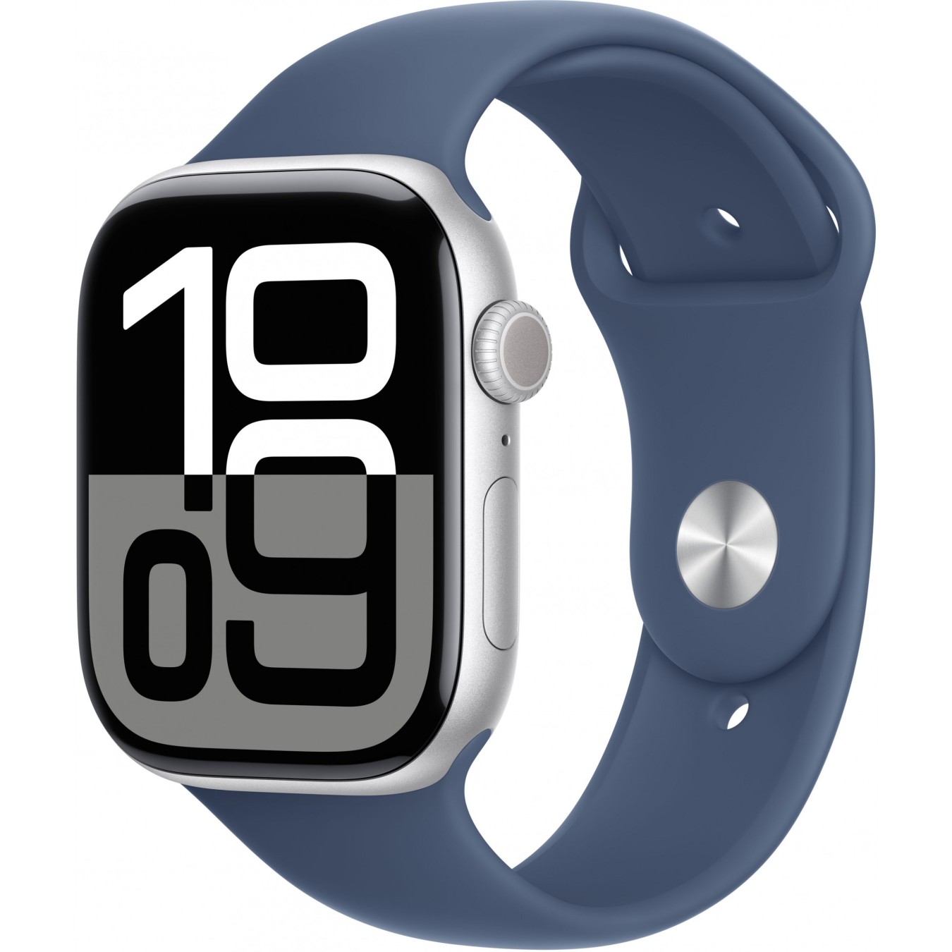APPLE Watch Series 10 GPS 46mm Silver Aluminium Case with Denim Sport Band - Series 10 - Silver, 46mm