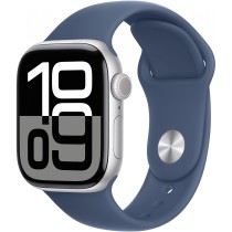 APPLE Watch Series 10 GPS + Cellular 42mm Silver Aluminium Case with Denim Sport Band - M/L - Silver, 42mm, Denim Sport Band