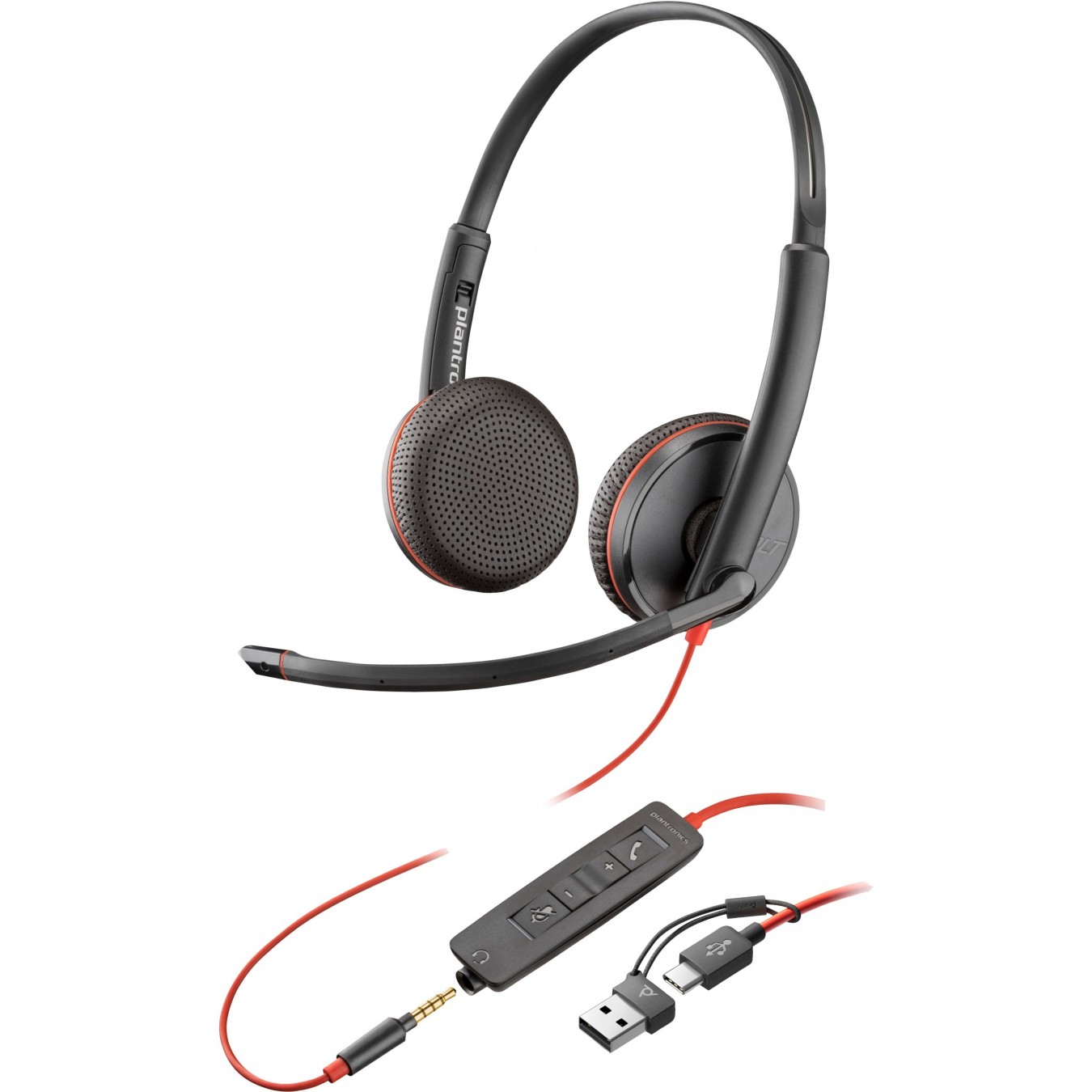 HP Poly Headset Blackwire C3225 Stereo USB-C & 3.5 mm - C3225 - Black — Buy in Cyprus with Fast Delivery