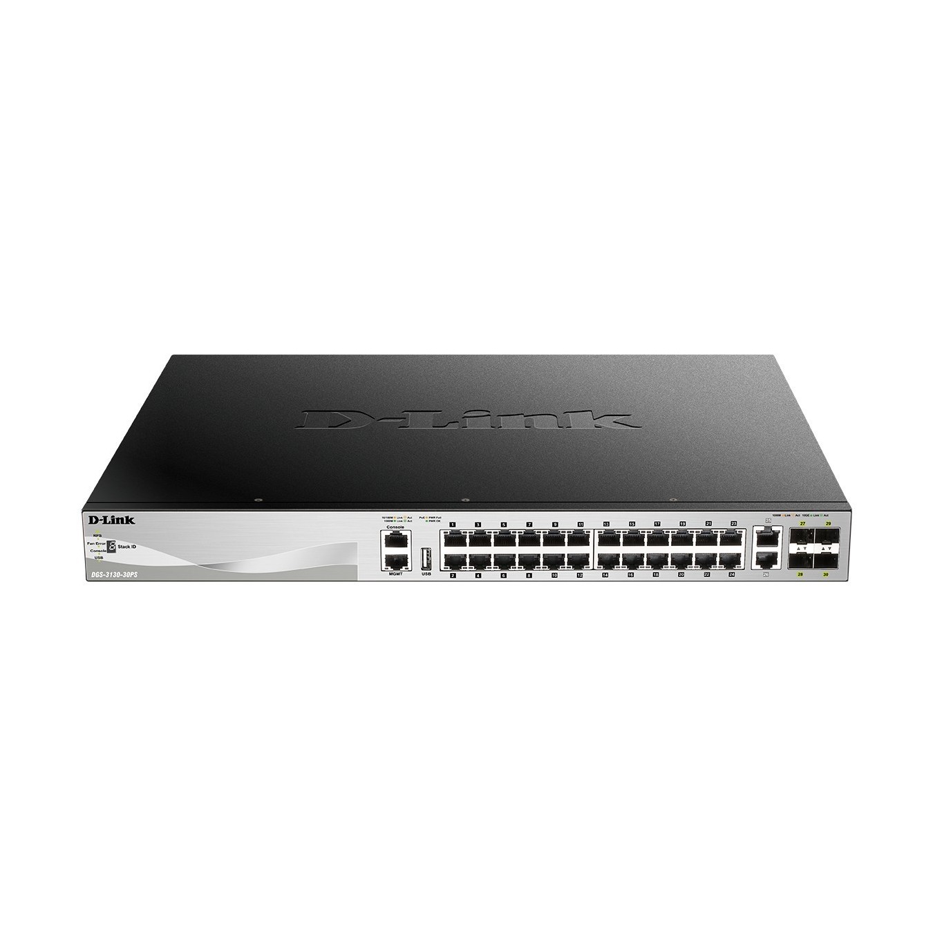 D-Link DGS-3130-30PS E 30-Port L2+ PoE Gigabit Stack Switch - DGS-3130-30PS - (Gigabit, PoE, L2+)