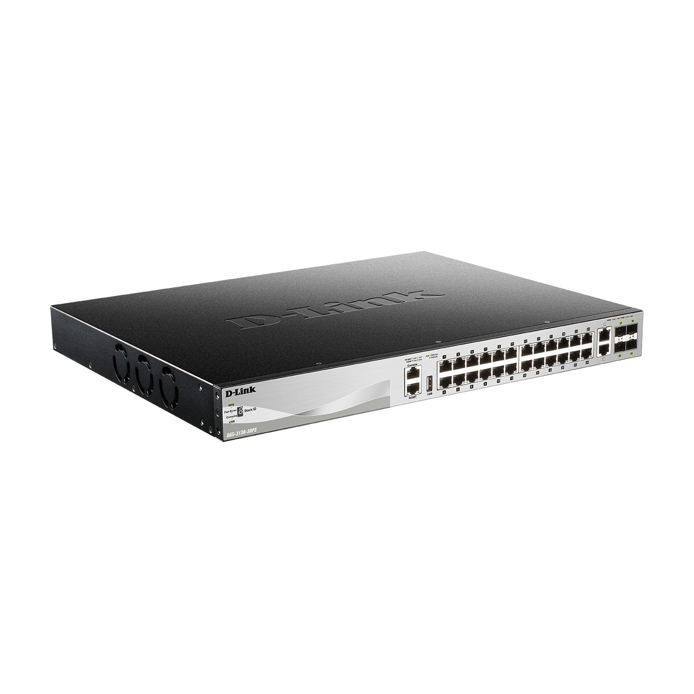 D-Link DGS-3130-30PS E 30-Port L2+ PoE Gigabit Stack Switch - DGS-3130-30PS - (Gigabit, PoE, L2+)