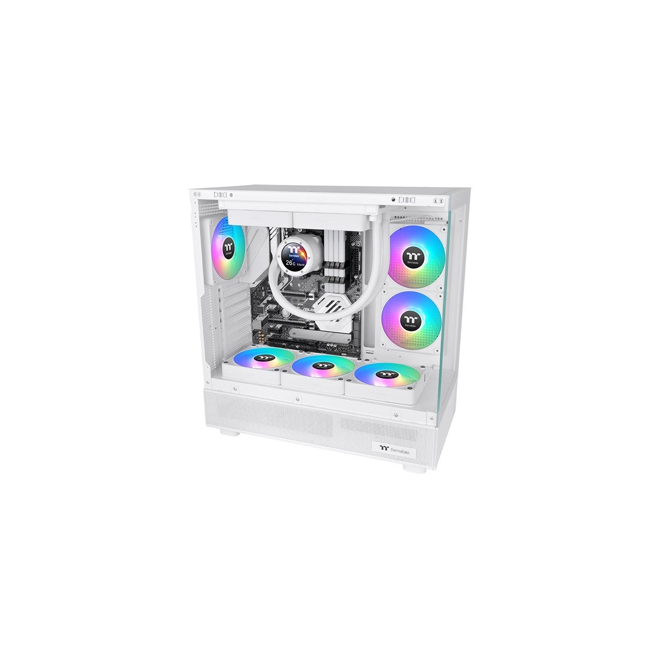140mm Thermaltake CT140 EX Reverse ARGB Sync PC Cooling Fan White 3 Fan Pack - CT140 EX - 140mm PWM ARGB