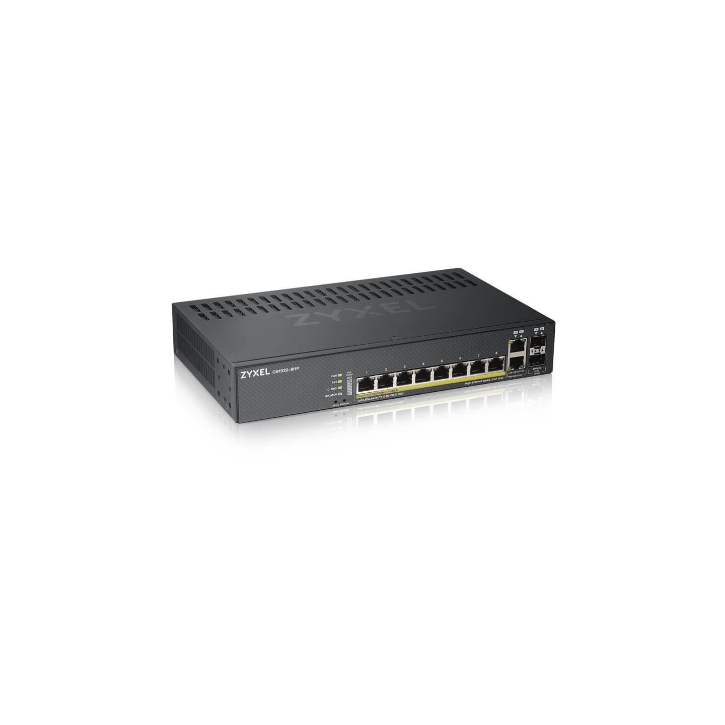 10P Zyxel GS1920-8HP POE M - GS1920-8HP - 8-Port Gigabit PoE Smart Web-managed Switch — Buy in Cyprus with Fast Delivery