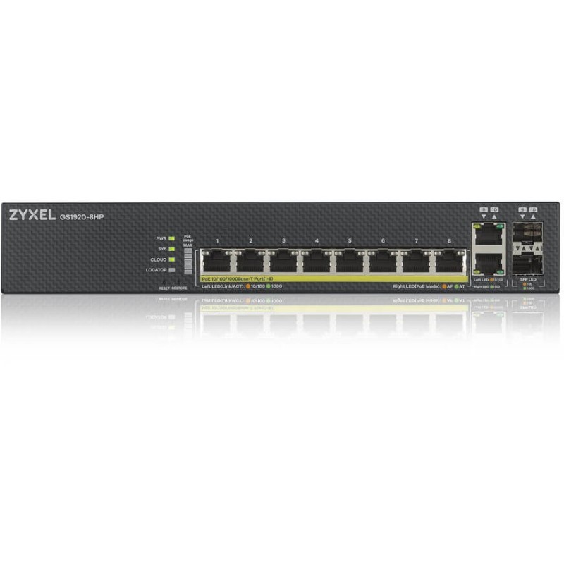 Buy 10P Zyxel GS1920-8HP POE M - GS1920-8HP - 8-Port Gigabit PoE Smart Web-manag... in Cyprus, Nicosia, Limassol, Larnaka, Pafos