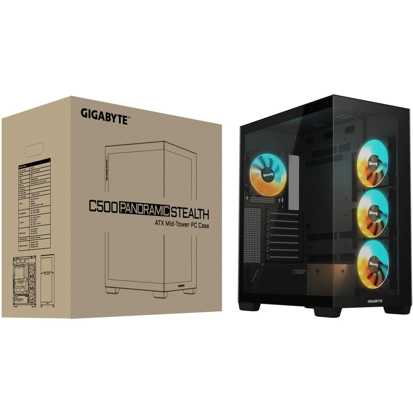 Midi GIGABYTE GB-C500P ST RGB Black - GB-C500P - Black RGB — Buy in Cyprus with Fast Delivery