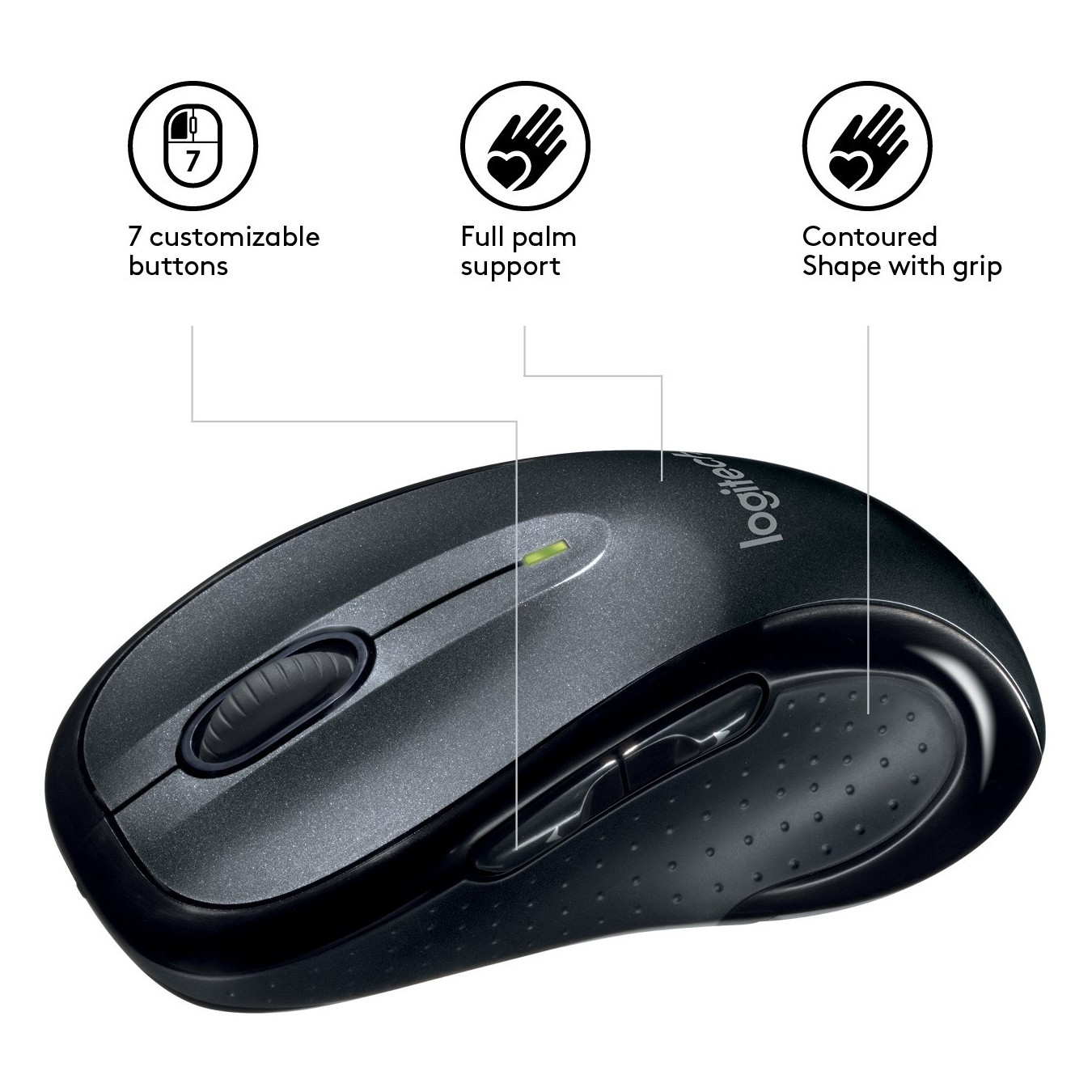 Logitech M510 - M510 - Ergonomic Right-Handed Office Wireless Mouse — Buy in Cyprus with Fast Delivery