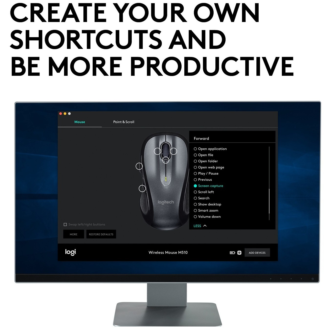 Logitech M510 - M510 - Ergonomic Right-Handed Office Wireless Mouse — Buy in Cyprus with Fast Delivery