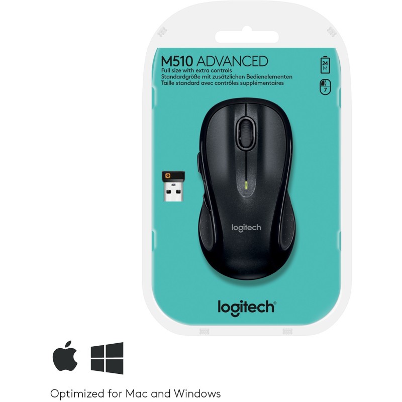 Buy Logitech M510 - M510 - Ergonomic Right-Handed Office Wireless Mouse in Cyprus, Nicosia, Limassol, Larnaka, Pafos