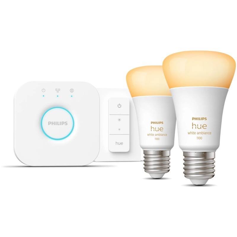 Buy Philips Hue White Ambiance E27 8W Starter Set incl DS - E27, 2x bulbs, Dimma... in Cyprus, Nicosia, Limassol, Larnaka, Pafos